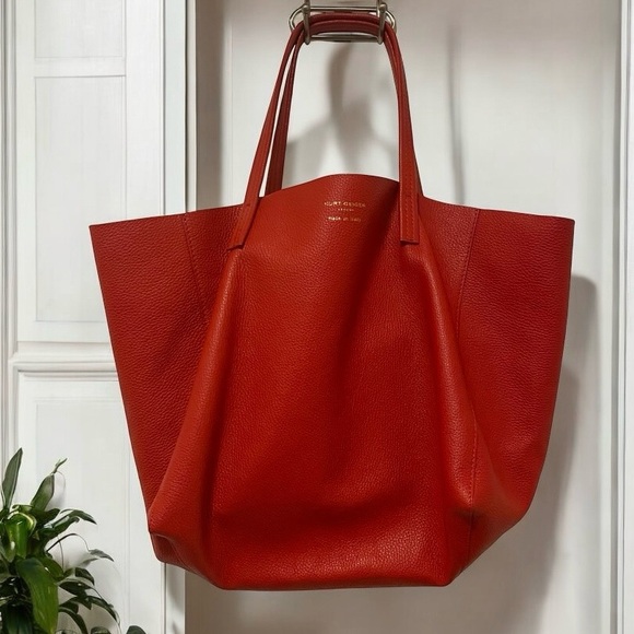 Kurt Geiger Handbags - Kurt Geiger London East West Leather Tote Bag Red
